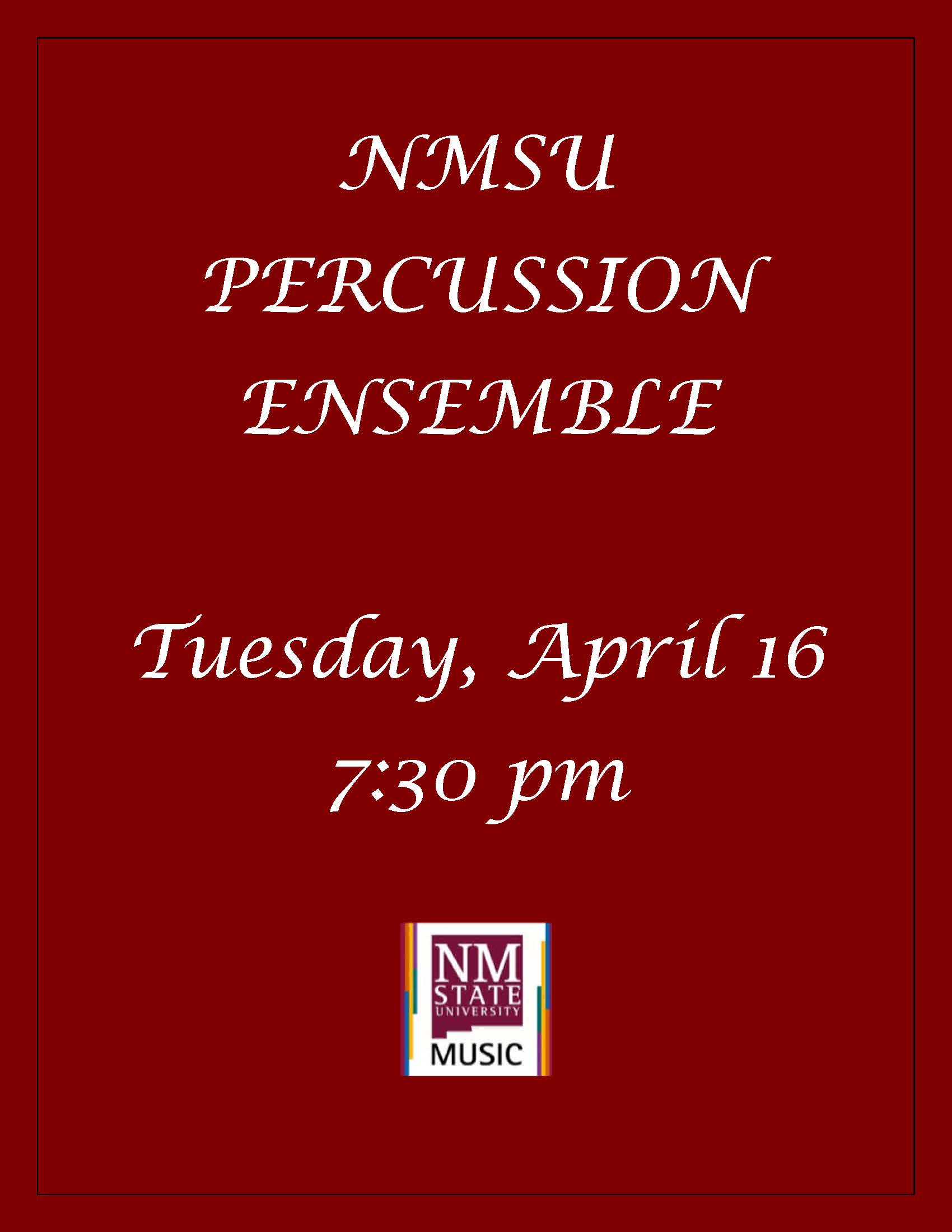 NMSU Percussion Ensemble presents free spring concert