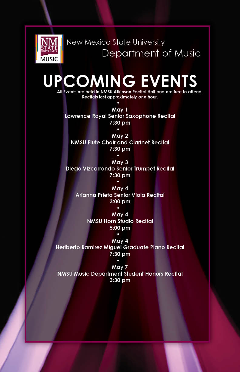 Upcoming NMSU Music Department Events