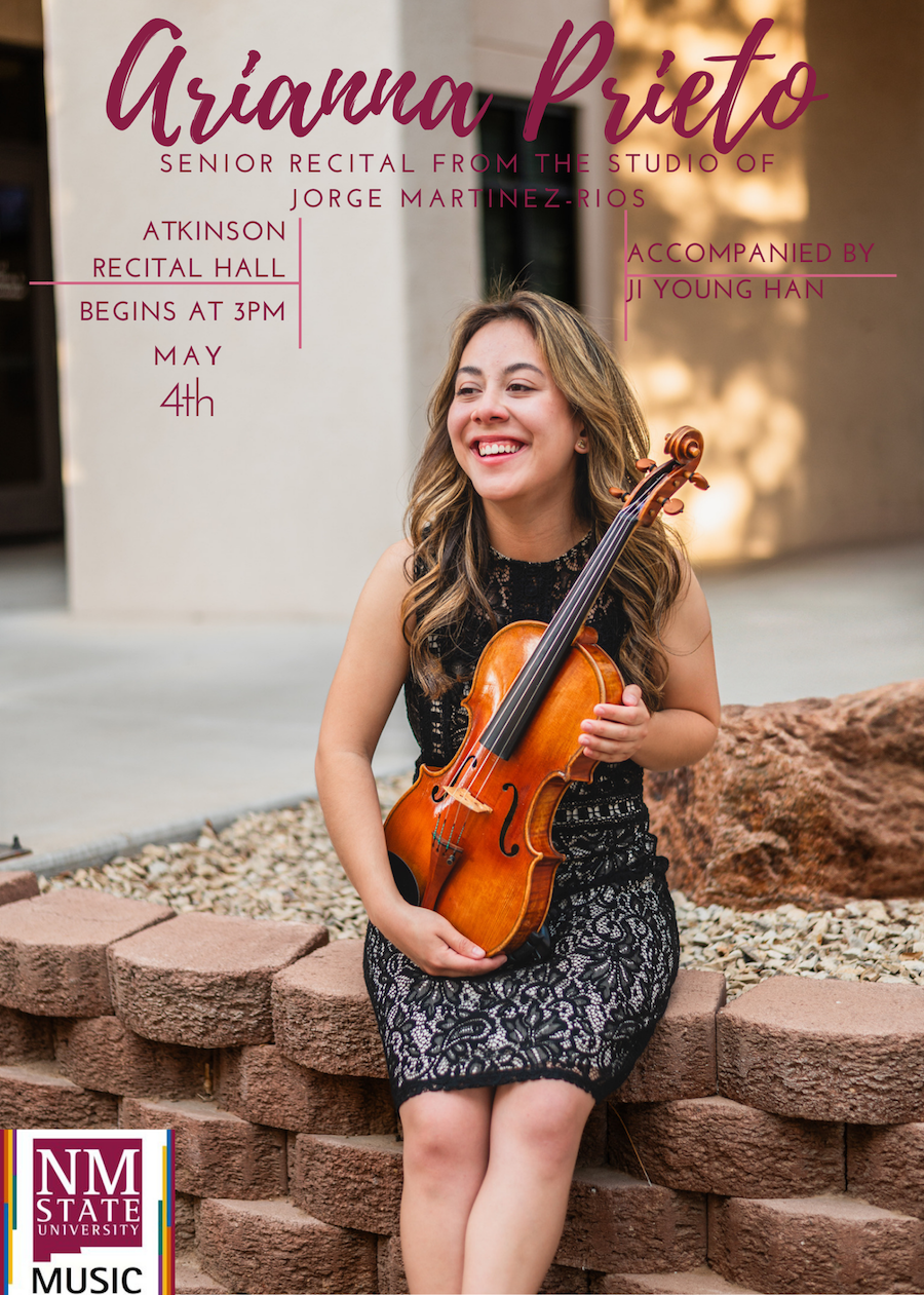Arianna Prieto Senior Viola Recital is May 4 at 3 pm at Atkinson Recital Hall 