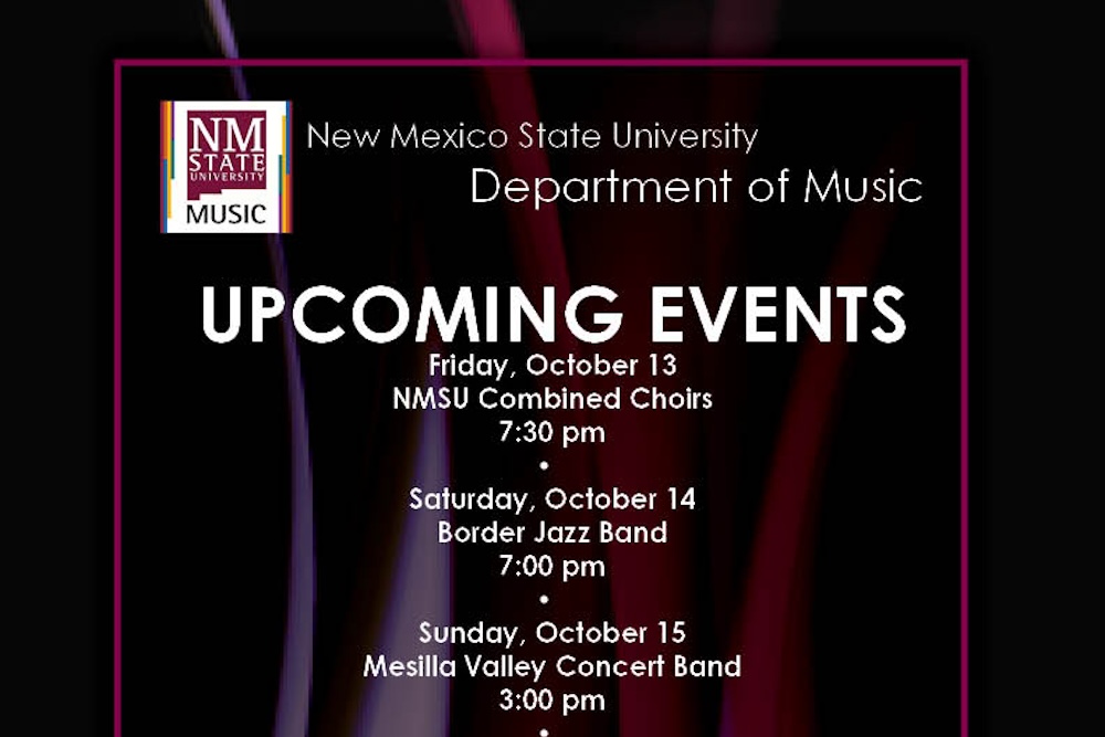  NMSU Music Upcoming Events - Week of October 9