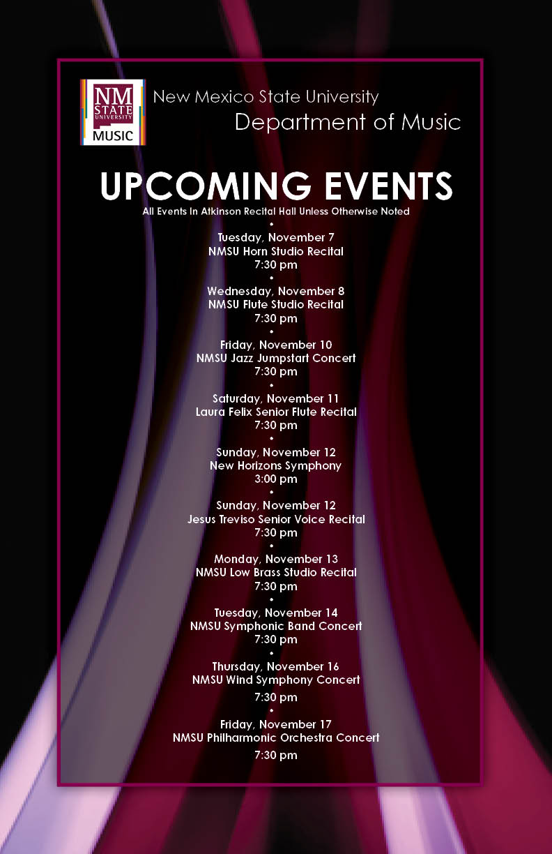 Upcoming Events - Week of November 6