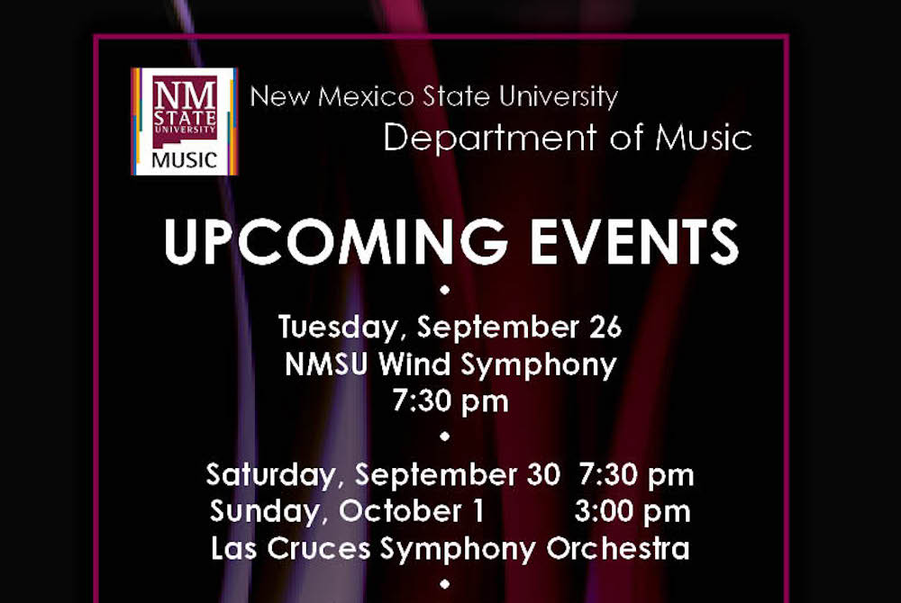 NMSU Music Upcoming Events - Week of September 25