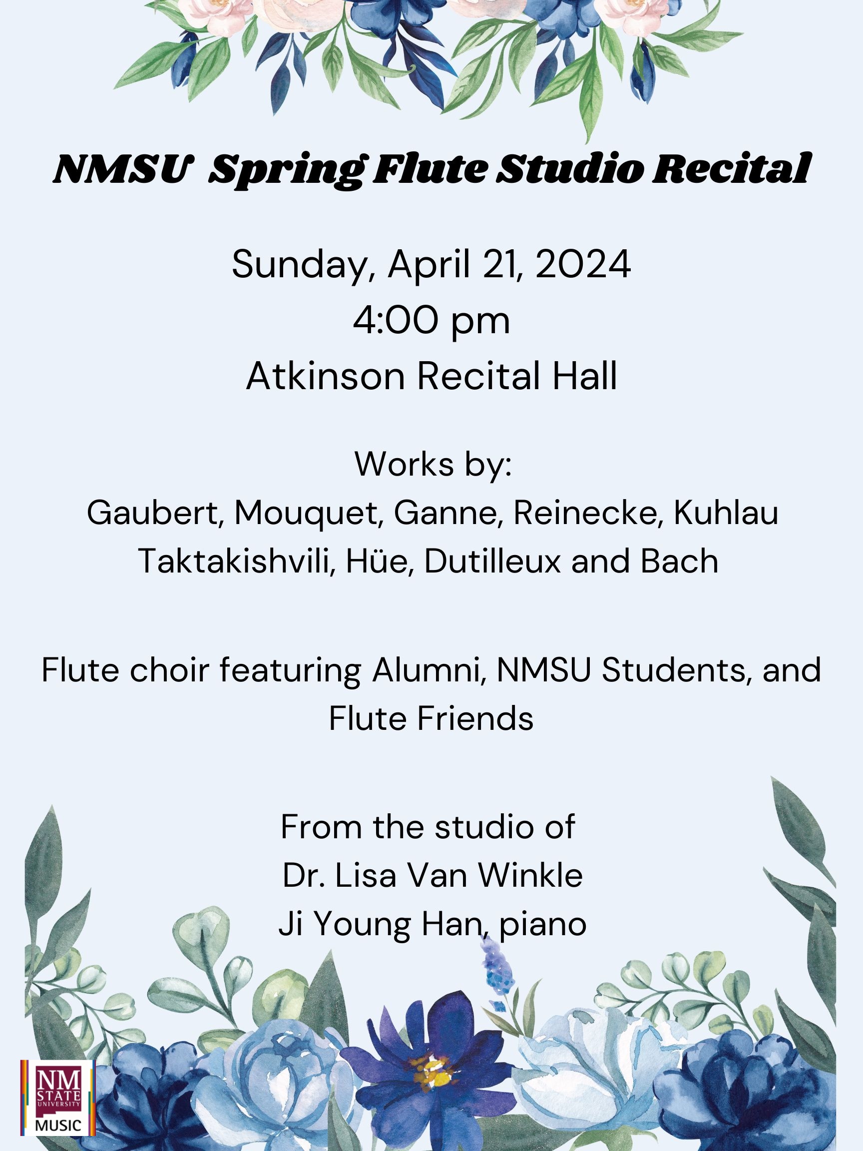 NMSU Department Flute Studio Recital April 2024